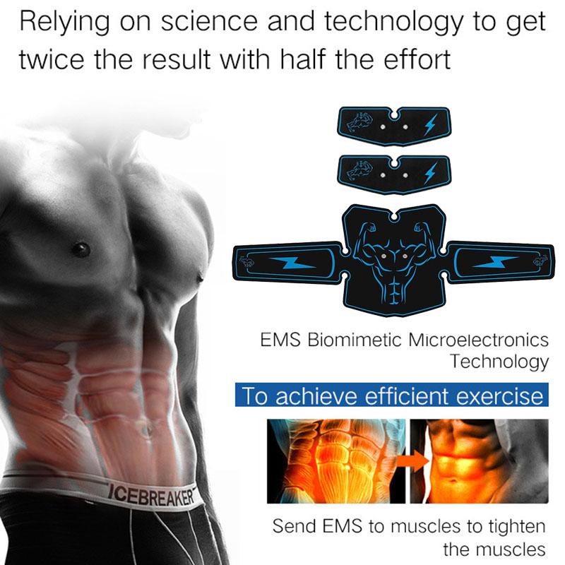 Abdominal Muscle Stimulator EMS Electric USB Rechargeable Abdominal Vibrating Belt ABS Muscular Trainer Slim Fitness Equipment
