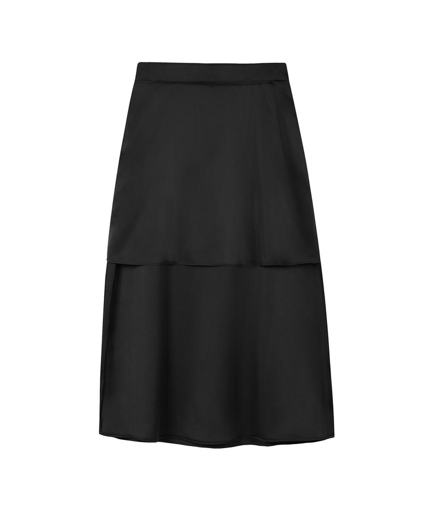 Musinsa Standard Woman Women'S Satin Long Skirt [Black]