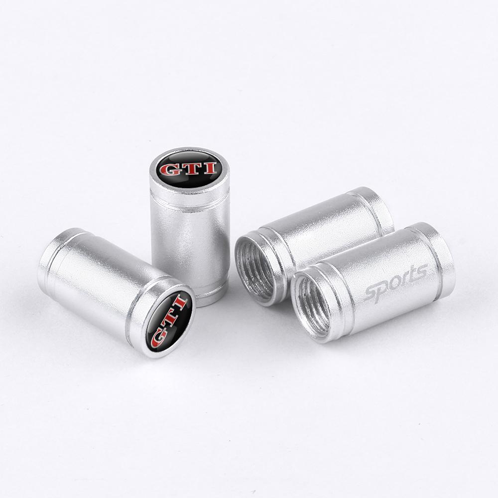 4PCS Car Wheel Tire Valve Caps Stem Cover For Volkswagen Polo Sharan Golf Scirocco Touran Touareg Rline Jetta Tcross Tiguan GTI