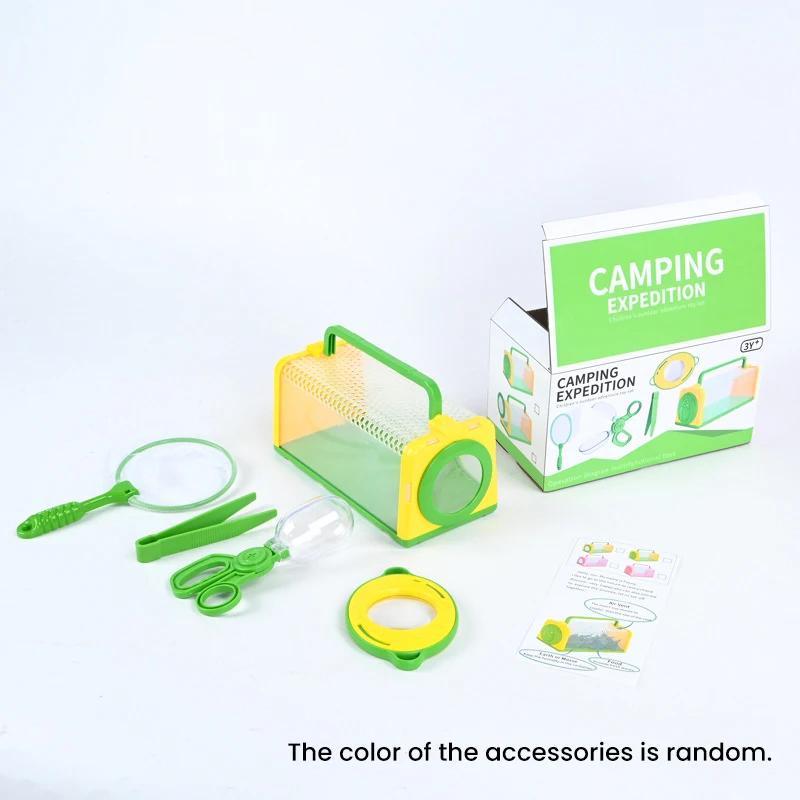 Non-Toxic Children'S Outdoor Tools Insect Observation Box Magnifying Glass Capture Net Capsule Clip Adventure Role-Playing Puzzle Toy