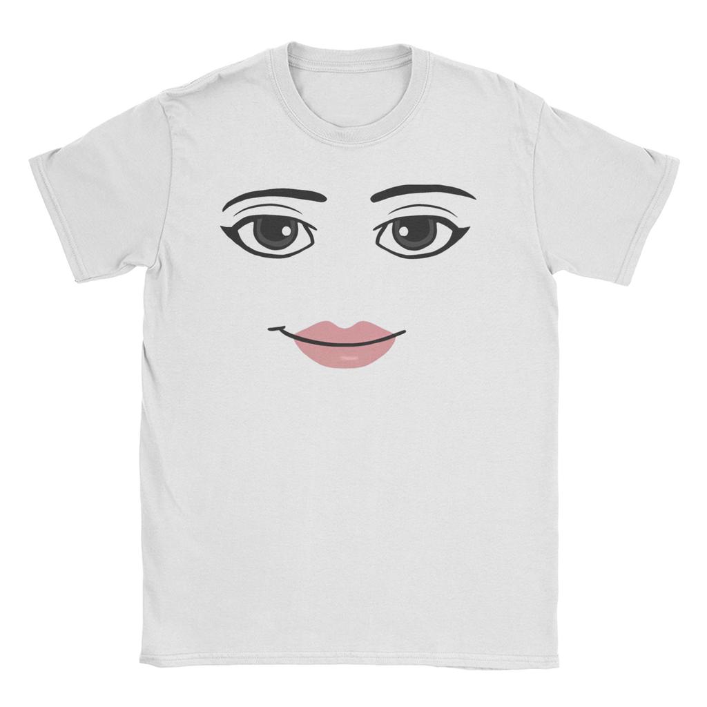 Men Womens TShirts Game Robot Face Leisure 100 Cotton Tees Short Sleeve Anime T Shirt Crew Neck Clothing Graphic Printed
