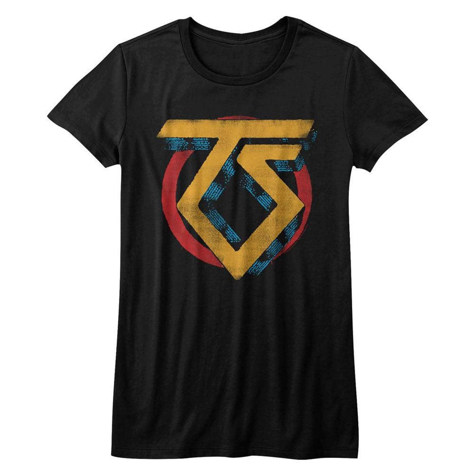 Twisted Sister Vintage TS Logo Black Junior Women s T-Shirt 4XL