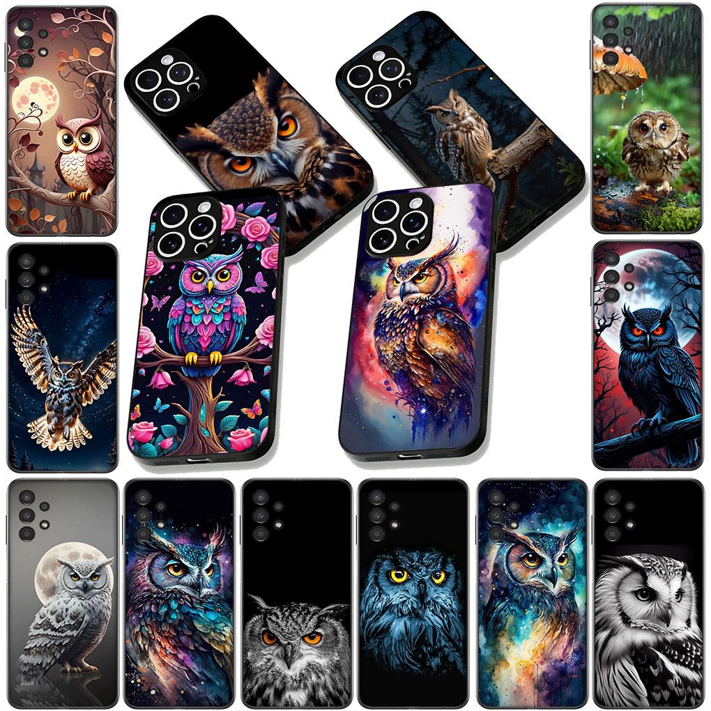 Soft Cover for Samsung Galaxy Note 20 9 8 S8 S10 S9 Plus A54 A33 A21S A31 M21 S10E A17 Coque Phone Case Bird Owl Comics Lovely