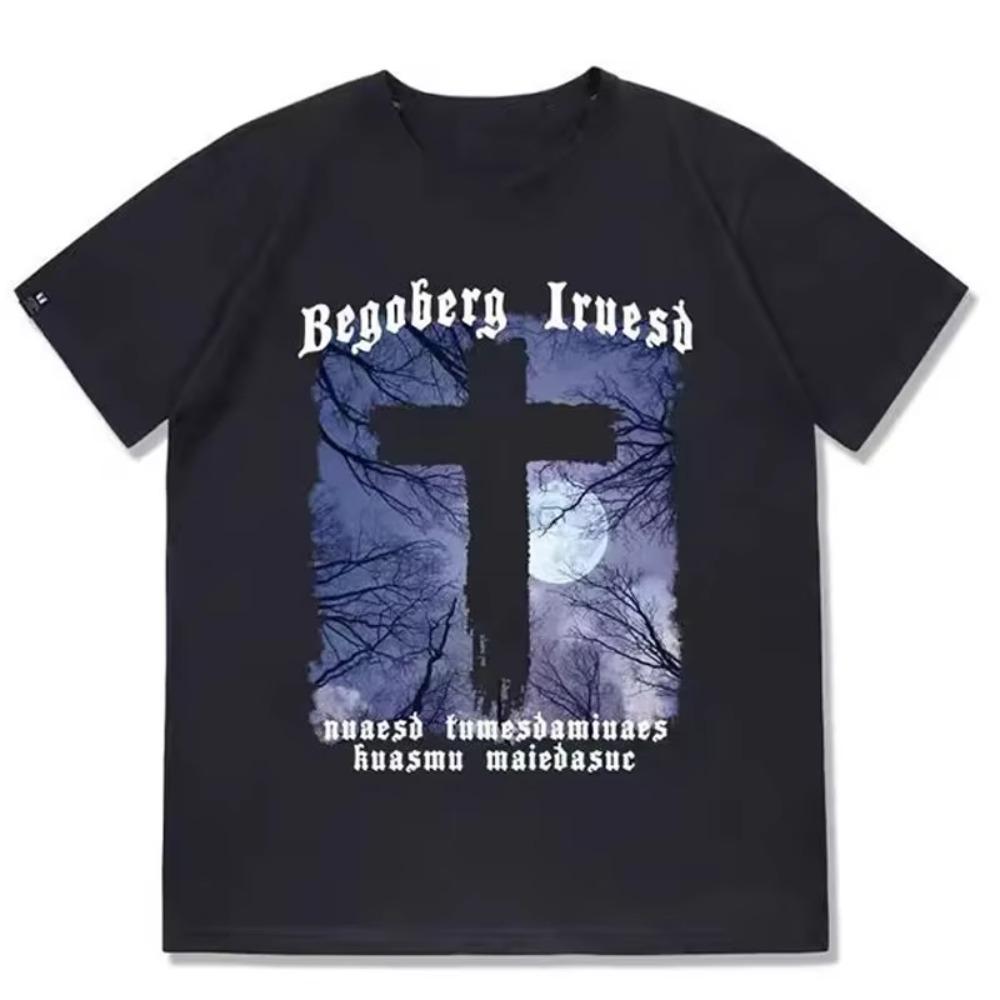 

Футболка в готическом стиле Dark Style 2023, 100% хлопок, Y2k, американская винтажная хип-хоп уличная одежда, футболки с коротким рукавом, панк, свободная футболка 8XL XXXXXL чёрный