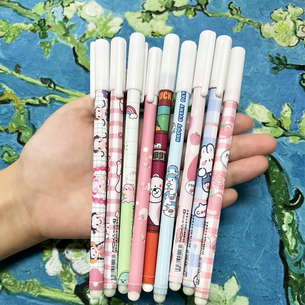 100 Pcs/Set Erasable Gel Pens Kawaii Pen Erasable Refills 0.5mm Goy Girl Student Office Writing School Gift Cute Stationery