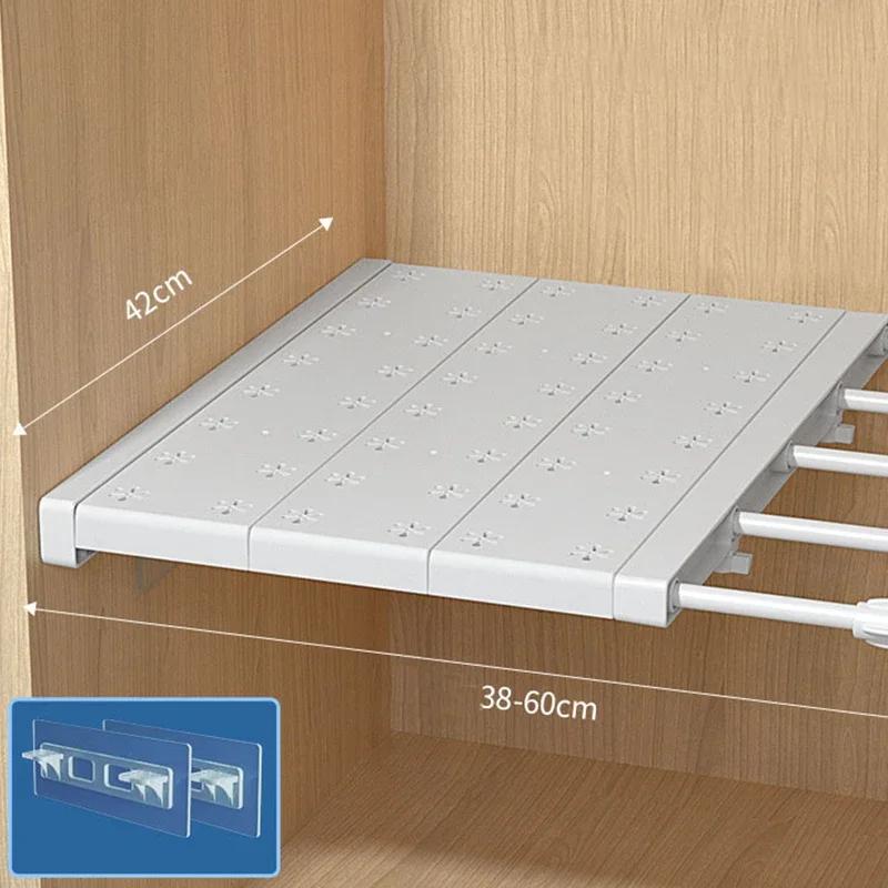 Weiße erweiterbare Trennwand, stanzfreies, einziehbares Schichtbrett zur Aufbewahrung im Kleiderschrank, für Küchen- und Badezimmerregale, Schlafsaalteiler