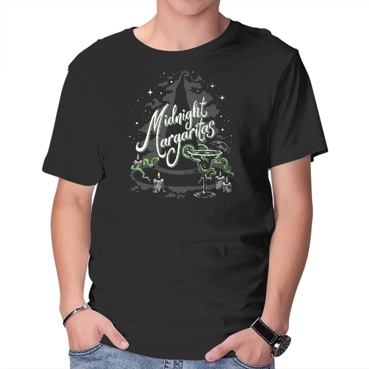 Unisex Crew Neck T-Shirt Midnight Margaritas Graphic Short Sleeve Casual Tee XL