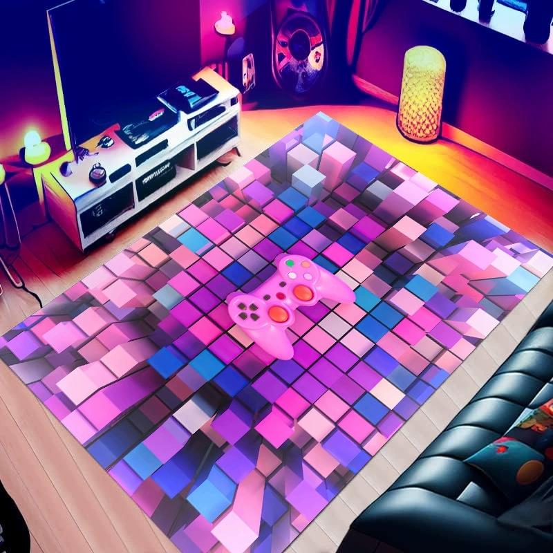 Wohnzimmerteppich Bunter Felsen Personalisiertes E-Gitarrenmuster Teppich Wohnzimmer Schlafzimmer Rutschfeste Matte Heimdekoration