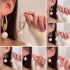 Elegant Geometric Pearl Earrings - European Design with a Chic Metal Style