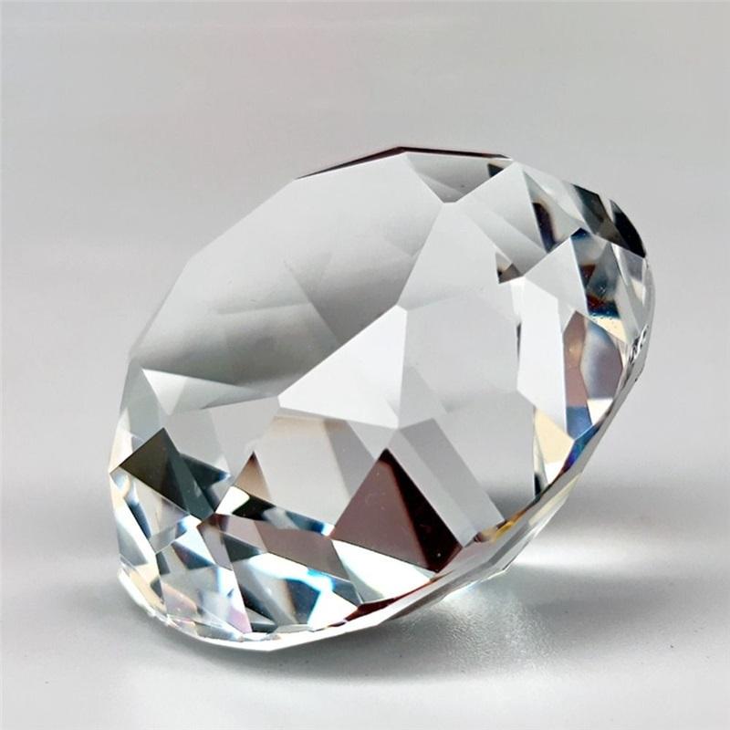 Faceted Cut Clear Crystal Diamond Romantic 60/80/100mm Big Glass Diamond Creativity Crafts Artificial Crystal Diamond
