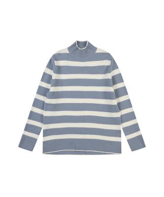 ECOLEDEPARIS Two-Tone Color Block Mock Neck Knit_Pb2Zkkc033Z