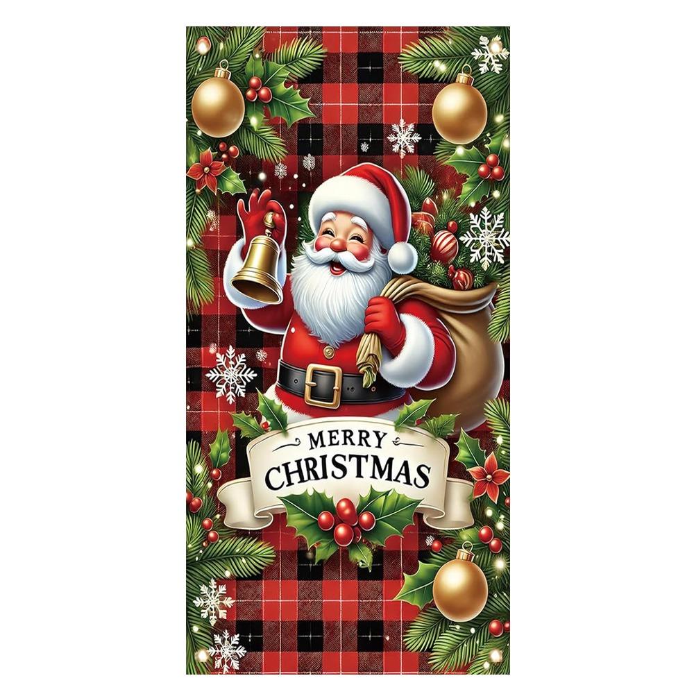Door Hanging Christmas Door Banner Background Holiday Props Door Curtain Atmosphere Arrangement Old Man Snowman Door Banner