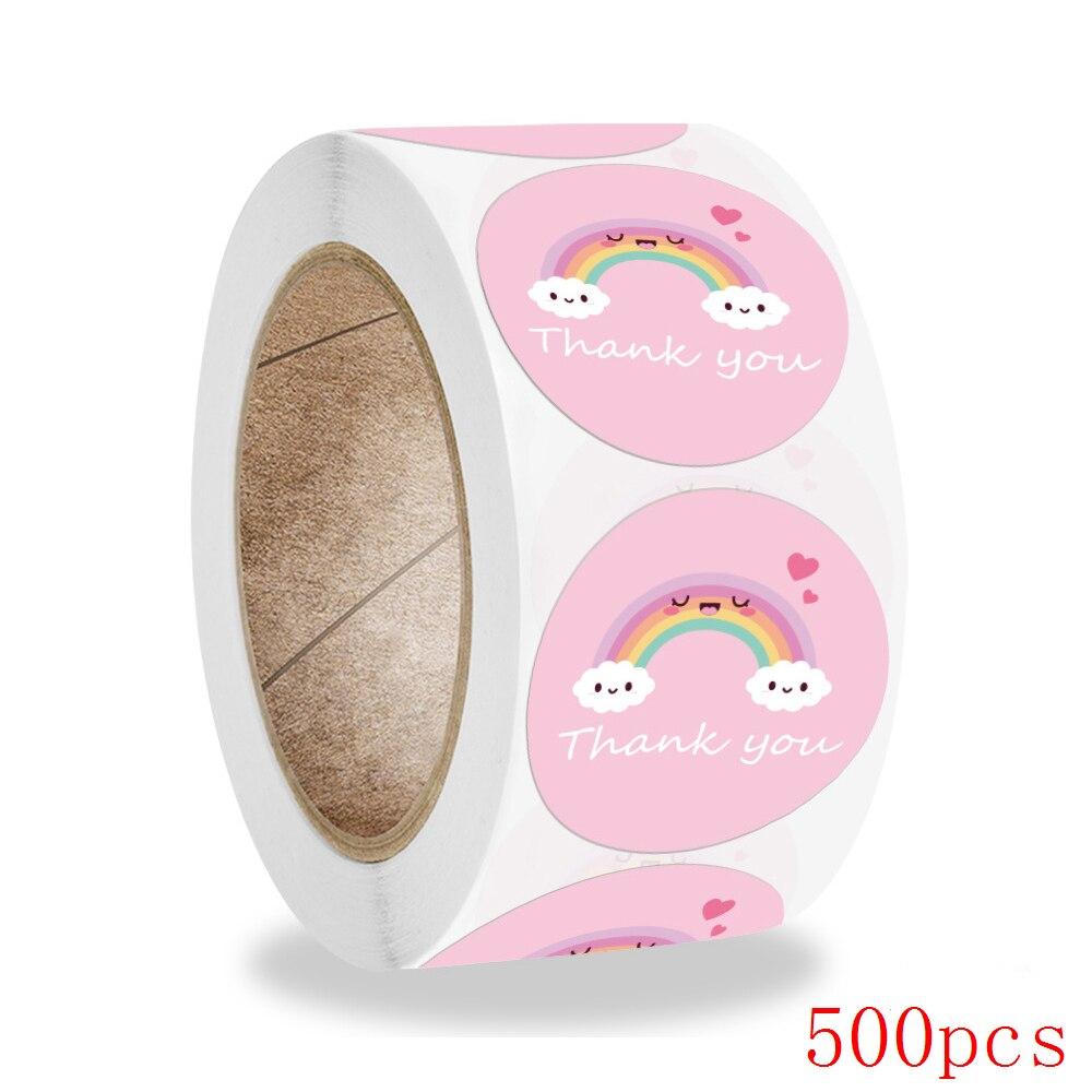 

50-500 шт., 1 дюйм, наклейки с героями мультфильмов «Спасибо», милые наклейки с изображением Солнца, Радуги и облаков для подарочных декоративных этикеток ручной работы, детские наклейки в виде наград