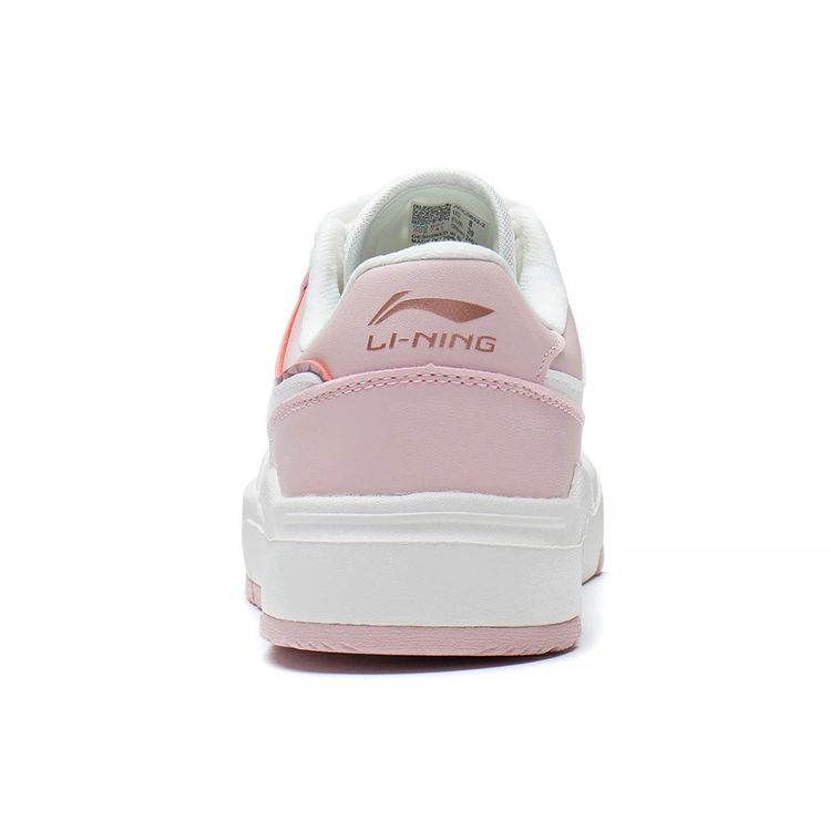 Li Ning Ace Non-Slip Wear-Resistant Low-Top Skate Shoes Women Sneakers White Pink AGCS032-2