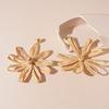 Bohemian Hand-woven Flower Silver Needle European and American Summer Vacation Style High-end Exaggerated Earrings 