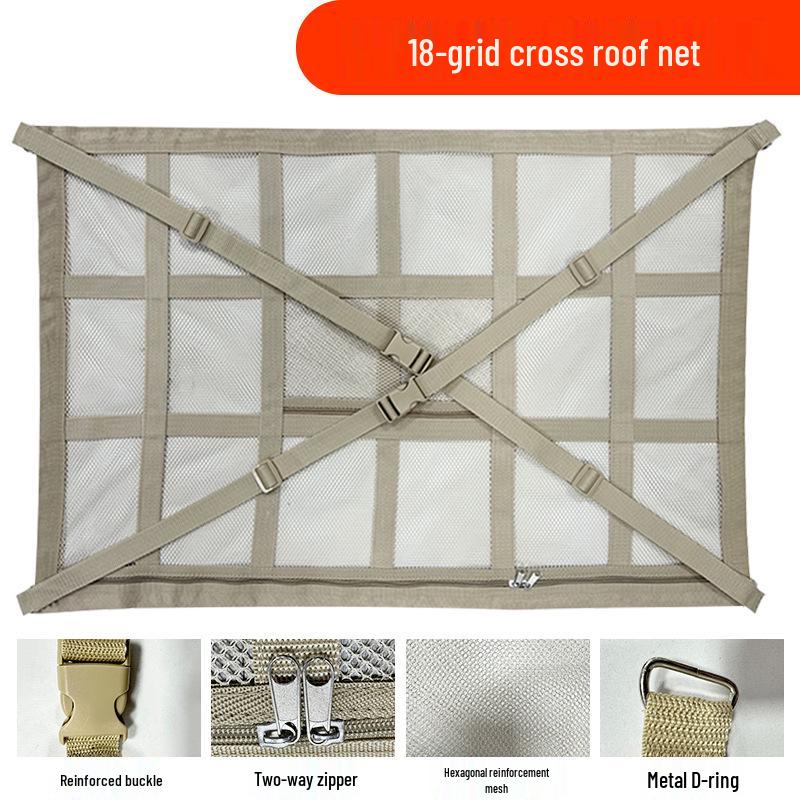 Roof Cargo Suitcase & Travel Clothesline with Mesh Pocket for Outdoor and Off-road Tours