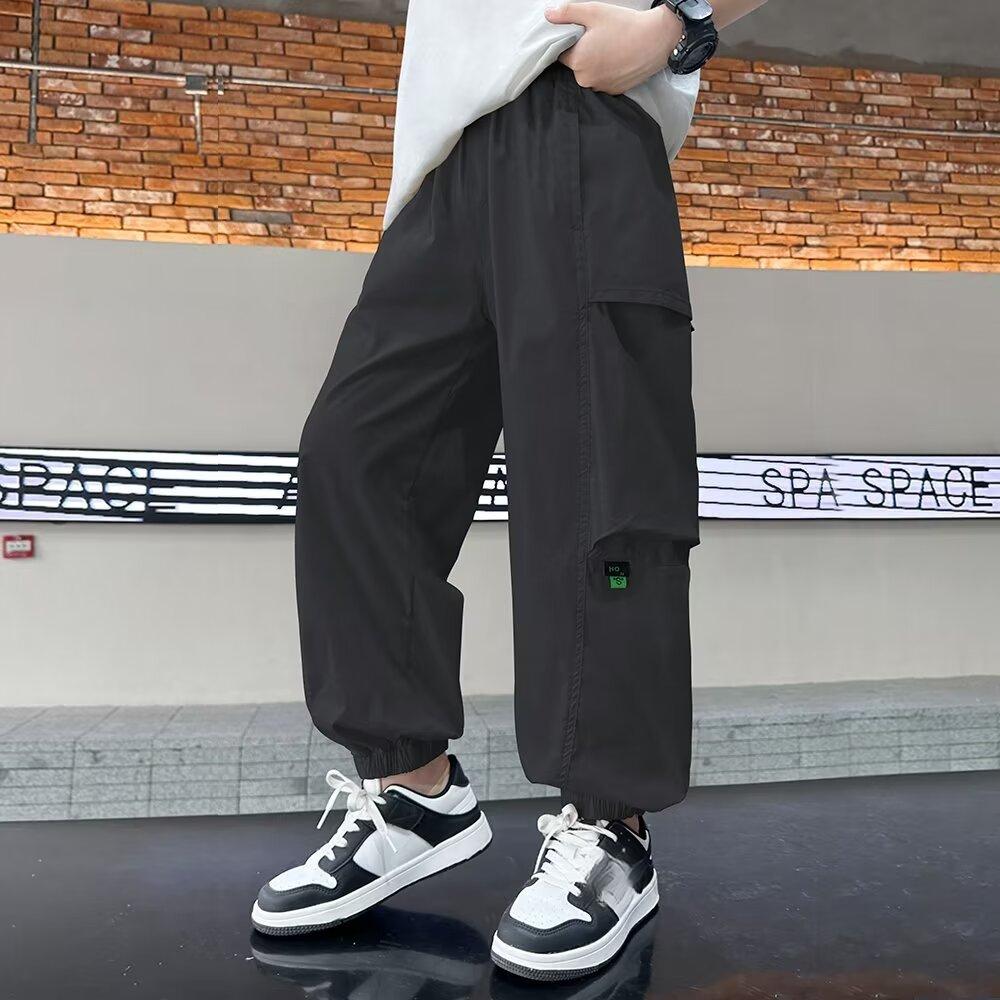 Fashionable and Versatile Children's Clothing Drawstring Trousers Loose and Versatile Sports Trousers Summer Thin Boys Trousers