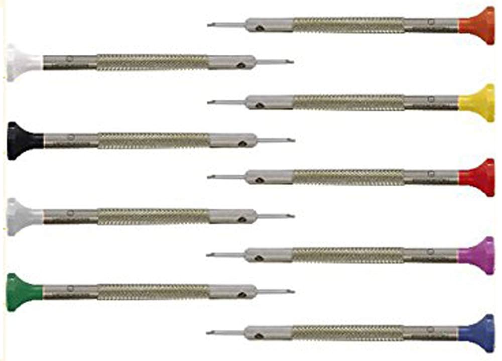 BERGEON Watch Repair Tool Set of 9 Screwdrivers with Rotating Table (BE30081S09) - Officially Imported