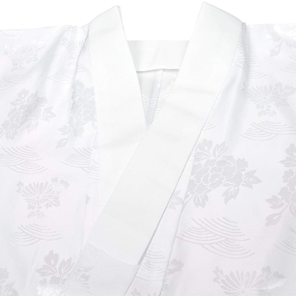 Washable Nagajuban Kimono with Half Collar White Nagajuban Clothes [KYOETSU] Women's Women's (No Removed, White, BL)