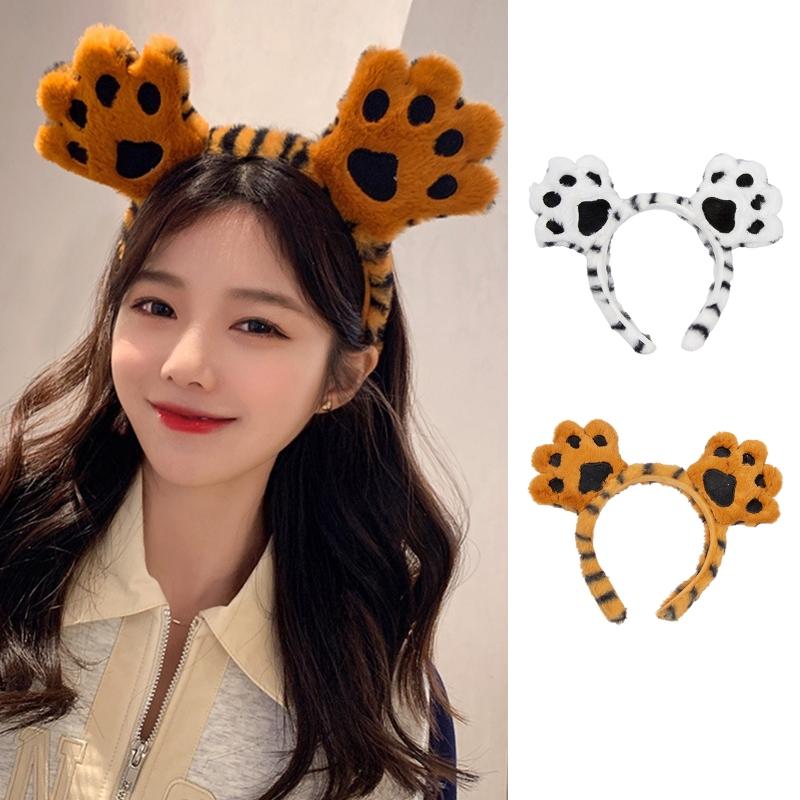Sweet Hair Accessories Women Washing Face Hairband Delicate Tiger Paw Shape Headbands Durable Cartoon Hair Hoop for Girl