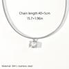 Style Spring Neck Chain Cubic Zirconia Pendant Necklace For Women Stainless Steel Choker Jewelry Accessories