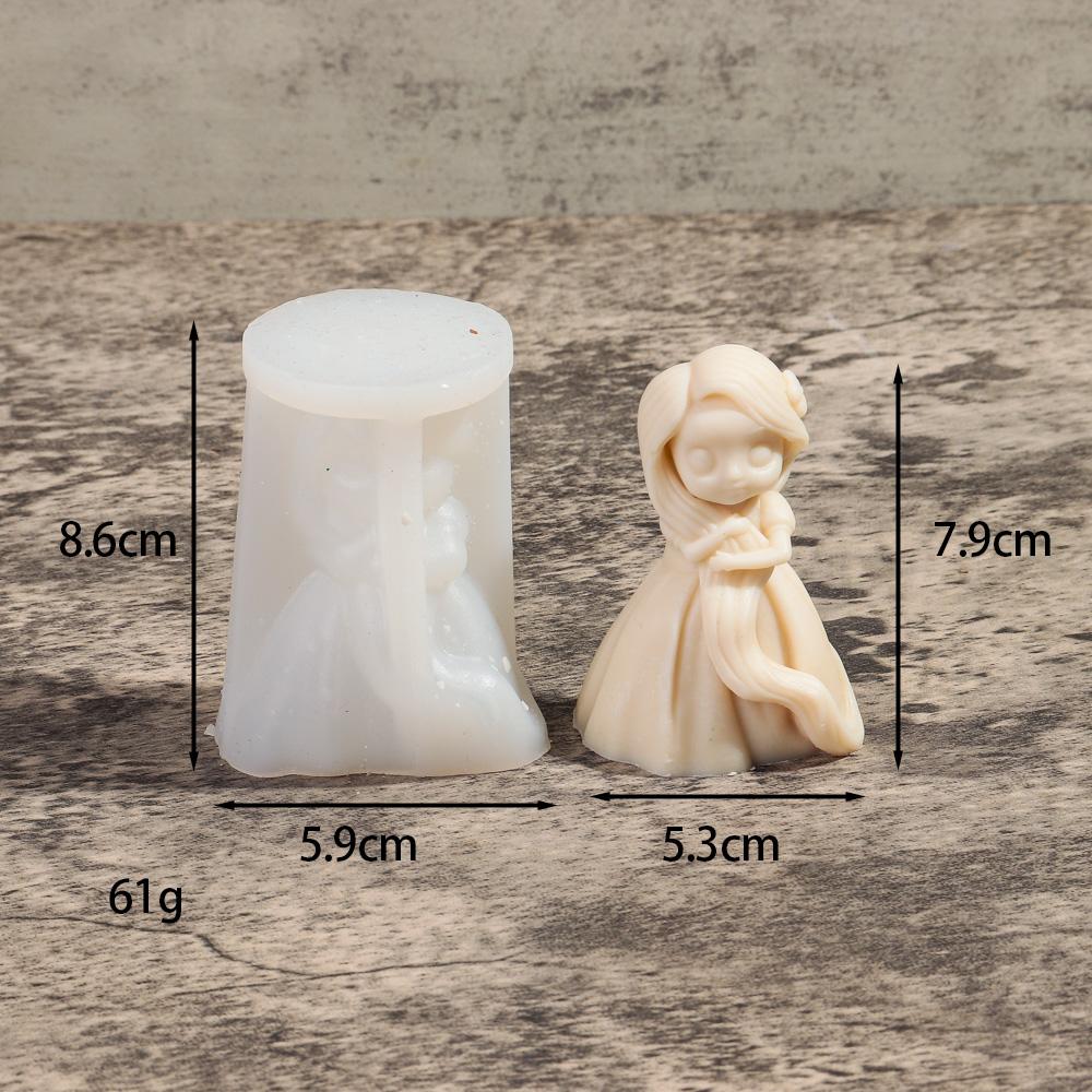 6 Princess Girl Silicone Candle Mold 3D Fairy Tale Princess Gypsum Aromather Epoxy Resin Molds Cake Gift Jewelry Making Tools