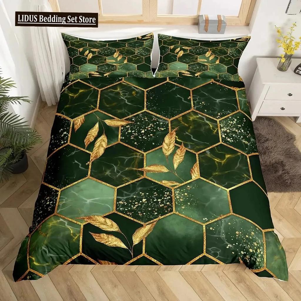Honeycomb Soft Duvet Cover Set Pink Geometry 3D Printed Beding Set Polyester Col Style Double Quen King Comfortable Quilt Cover For Young Boys Adult