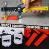 701 Kit Reusable Tile Leveling System Clips Wedges Tool Floor Wall Tiling Spacer Plastic Red and White