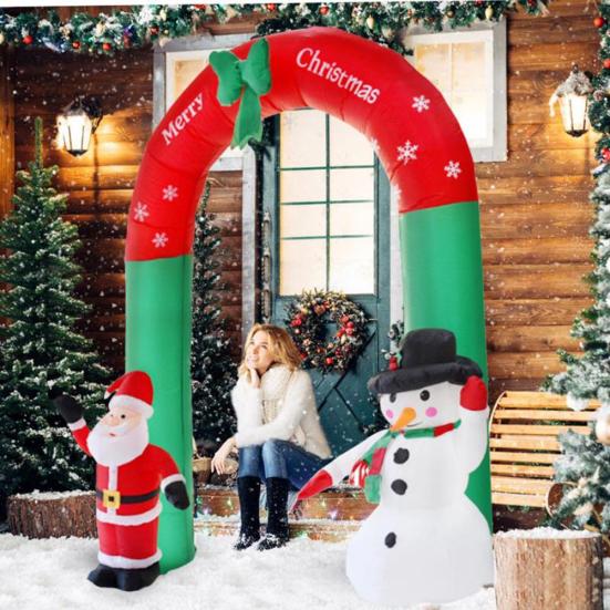 Christmas Santa Claus LED Inflatable Archway Garden Yard Xmas Party Props Decor