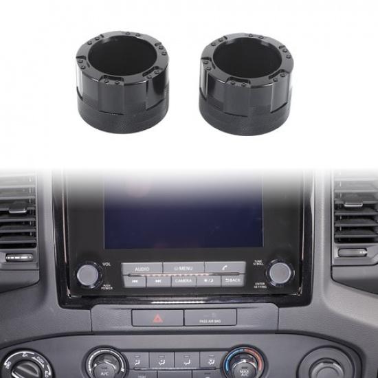 Mech Black Center Console Volume Knob Ring Trim For Nissan Frontier +