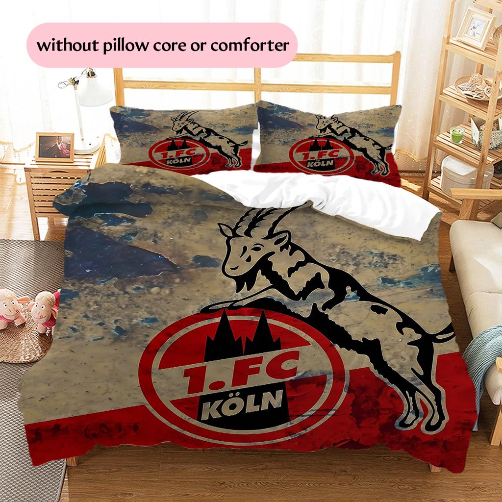 Köln FC Pattern Bedding Home Decoration Birthday Gift (1 * duvet cover + 2 * pillowcase, without core)