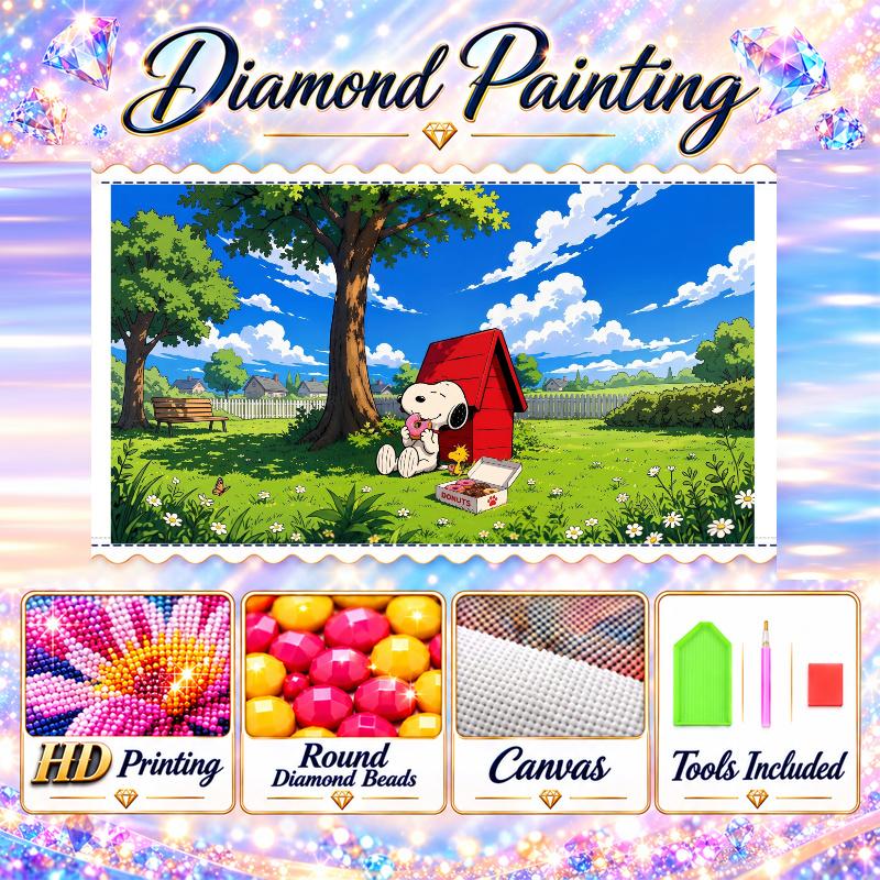 Snoopy Peanuts Diamond Painting Kit 5D Full Drill DIY Diamond Mosaic Wall Art Home Decor