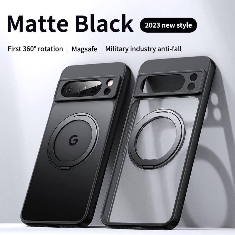 

Google Pixel 8A/8Pro Case with 360° Rotating Stand - Transparent Magnetic Cover Pixel 8A