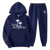 New cross-border foreign trade pullover men's and women's same sports sweater set fashion sweater sweatpants fleece hoodie set