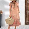 3D Digital Printing Dresses Women's Summer Short-sleeved O-neck Casual Loose Dress