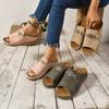 Fish Mouth One Line with Metal Accessories Rocker Shoes Summer New Beach Peep Toe Slipper Women
