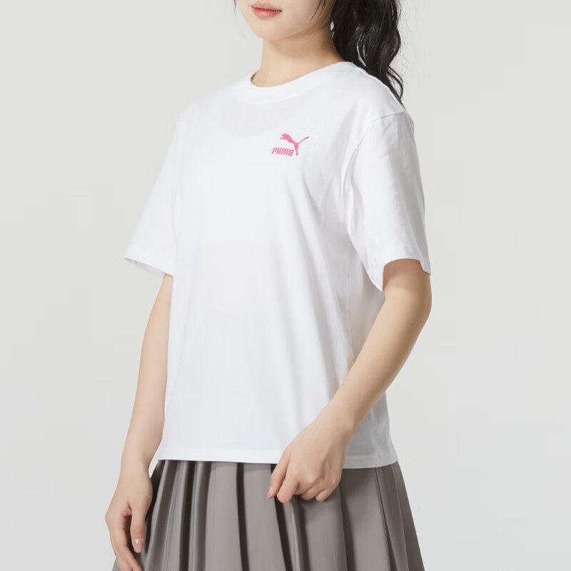PUMA Drop Shoulder Sleeve T Shirt Women's White 682345-02