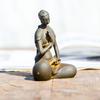 Japanese Iron Zazen Buddha Cast Iron Monk Figurine Minimalist Buddha Statues For Home Decor Mini Meditation Tabletop Home Decor