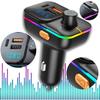 Transmiter Fm Szybka Ładowarka Bluetooth Audio Mp3 Bt 3X Usb Rgb Qc 3.0
