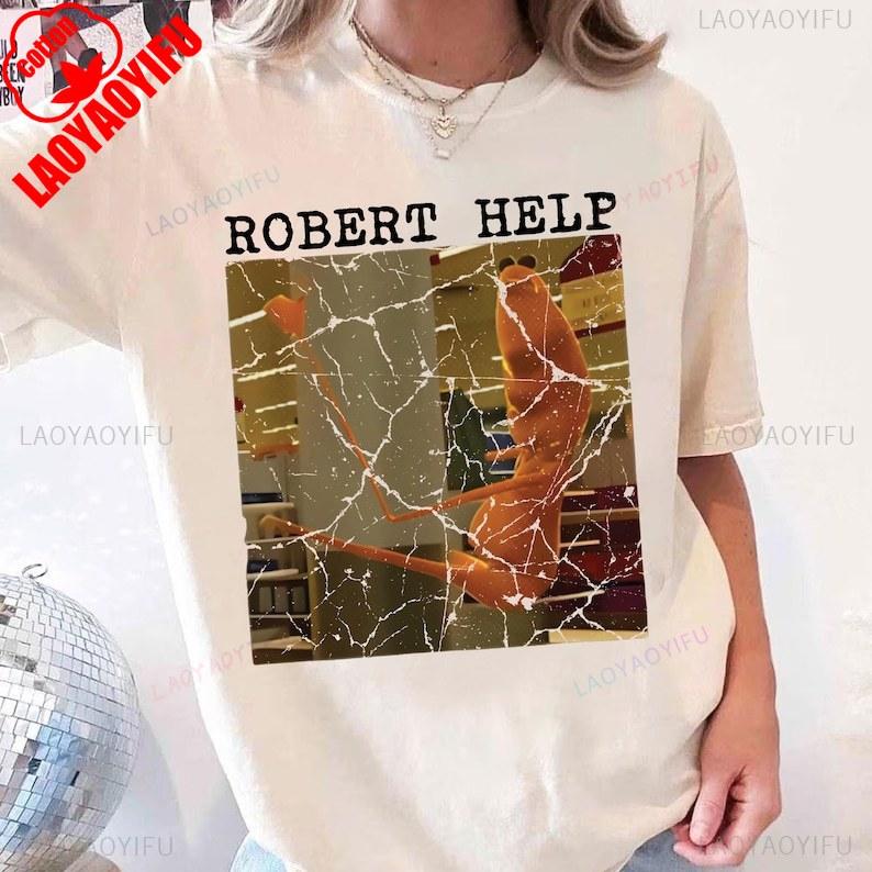 

Funny Marcus The Worm Robert Help Meme Viral Internet Humor Tee Weirdcore Aesthetic Top Absurd Meme Graphic Trendy Gift Tshirt S