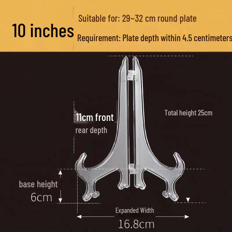 Schwarzer Transparenter Faltbarer Kunststoff-Aufsteller für Teller, Geschirr, Teekuchen, Uhren und Fotos