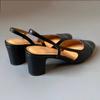 Women's Leather Coarse Heel Sandals Commuting Single Shoes