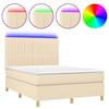 VidaXL Bed Slat Base with Mattress and LED, Upholstered Bed, Double Bed, Adult Bed for Interior Bedroom, 3135602