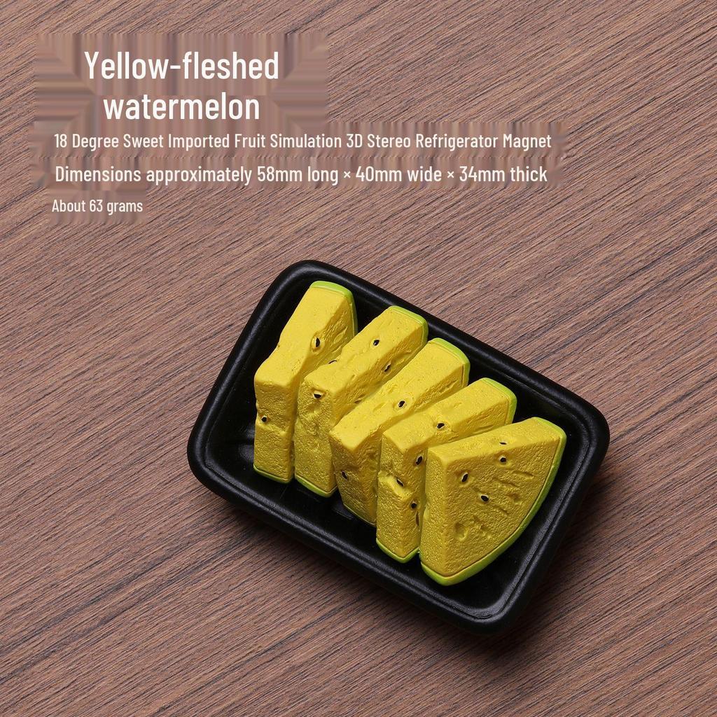 3D Ovocný magnet: Meloun, Třešeň, Jahoda Kočičí design