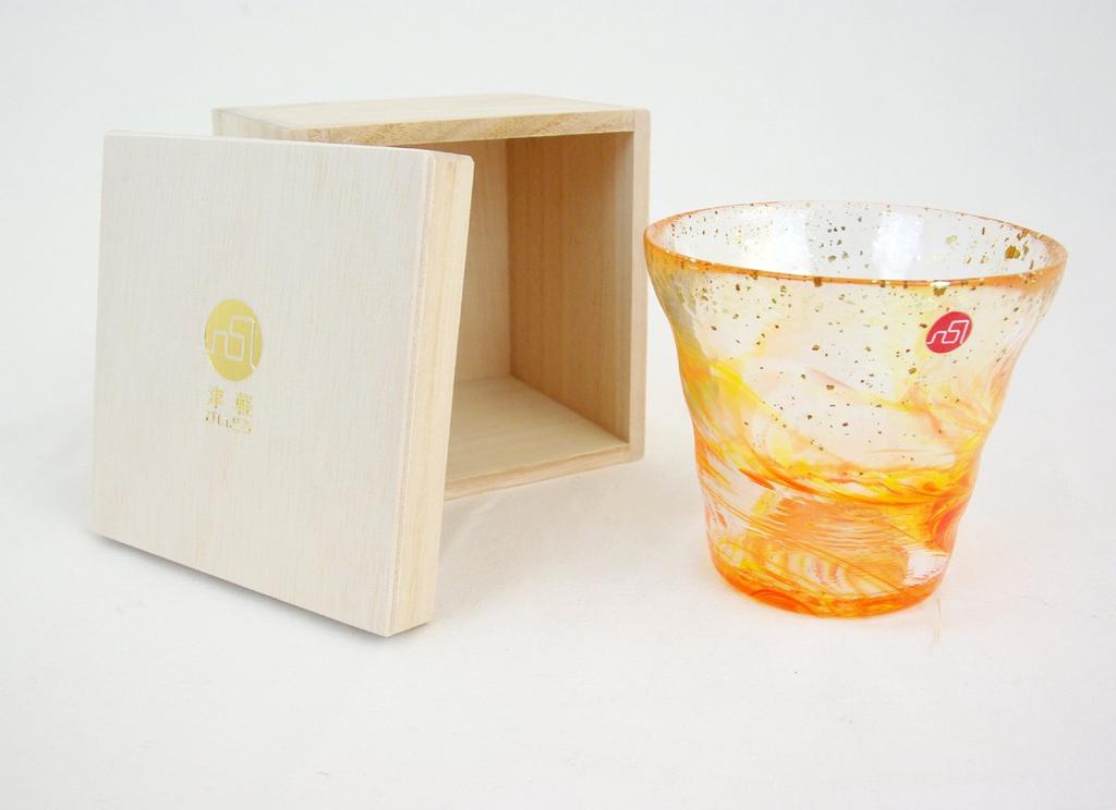 ADERIA Tsugaru Vidro Hyoka Kinsai Rocks Glass Evening 300ml Made In Japan Special Wooden Box Highball Whiskey Beer Sake Shochu Stylish Brandy Beer