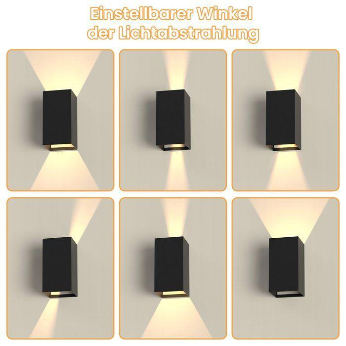 Applique murale LED - NETTLIFE - Modèle 5W IP65 - Noir - Blanc chaud 3000K - Métal