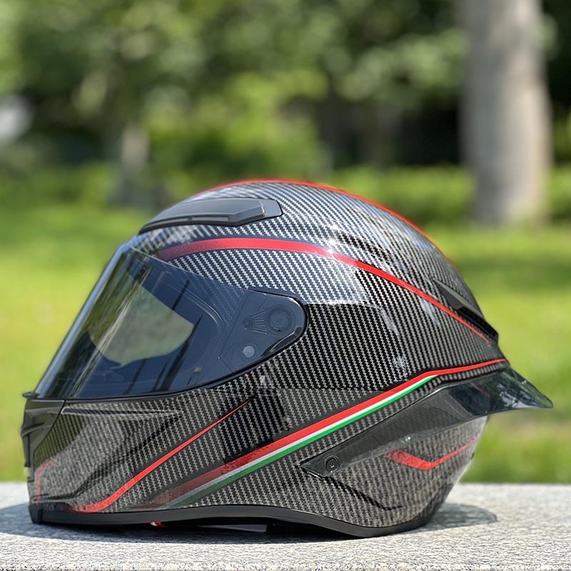 Black Red Trajectory Helmet Single Visor Racing Season Safety Helmet Casco Casque Big Spoiler Men And Women Motorcycle Helmet