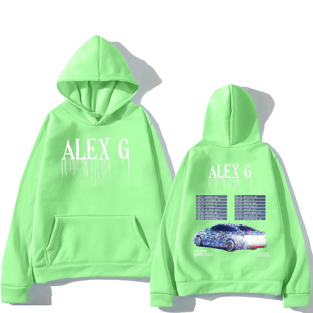 Alex G Artist Hoodies Alex G Tour Fashion Sweatshirts for Women Men Casual Fleece Clothing Two Sides Graphic Hoody Y2K