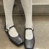 Vintage Mary Janes Women Ballet Flats Fashion Square Toe Strap Buckle Dance Walking Loafers Casual Girls Shoes