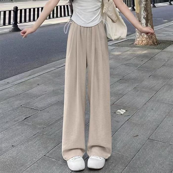

Летние тонкие женские свободные летние модели повседневные длинные брюки уличные брюки с широкими штанинами женские брюки S хаки